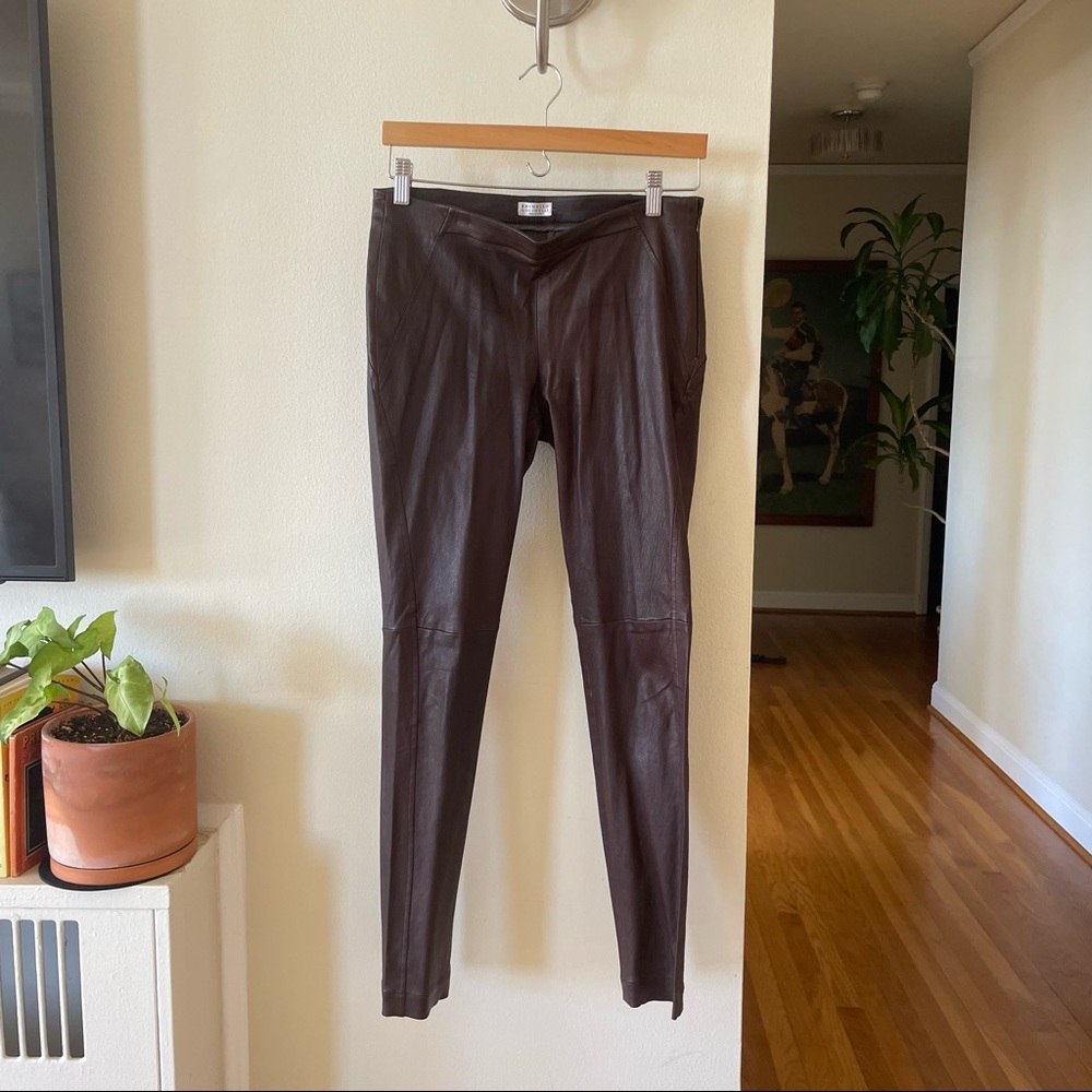 Brunello Cucinelli Brown Leather Skinny Paints